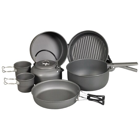Ndur NDuR 9 Piece Cookware Mess Kit With Kettle 22900